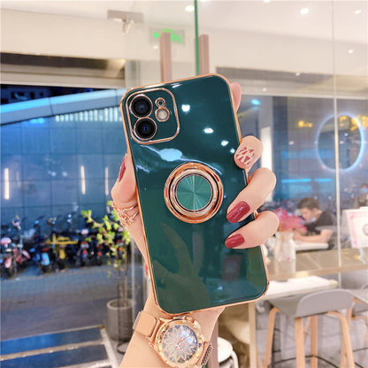 Compatible With Apple, Soft Plating Ring Holder Phone Case