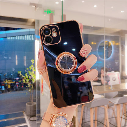 Compatible With Apple, Soft Plating Ring Holder Phone Case